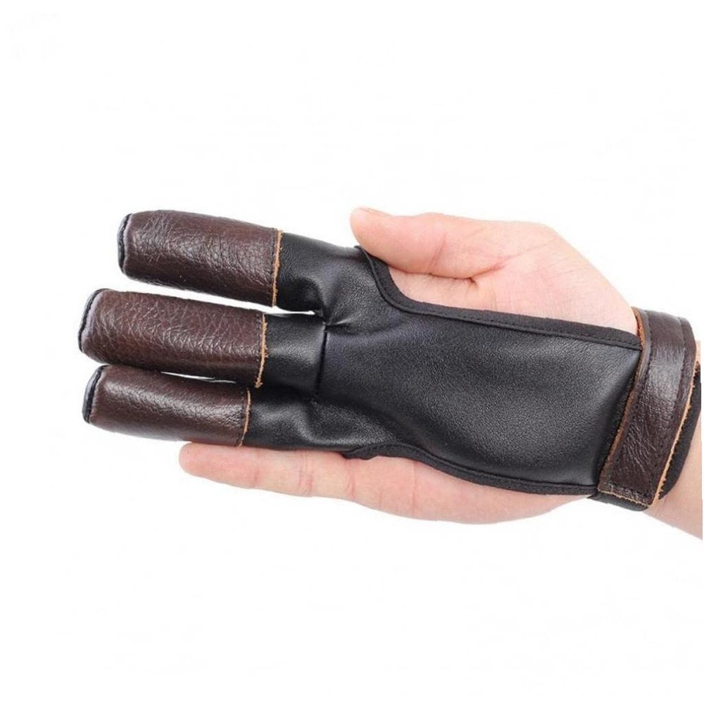 ST4U Shooting Gloves 1pc 3-Finger Archery Protective Glove Hand Guard Protector for Recurve Straight Bow Shooting Accessory