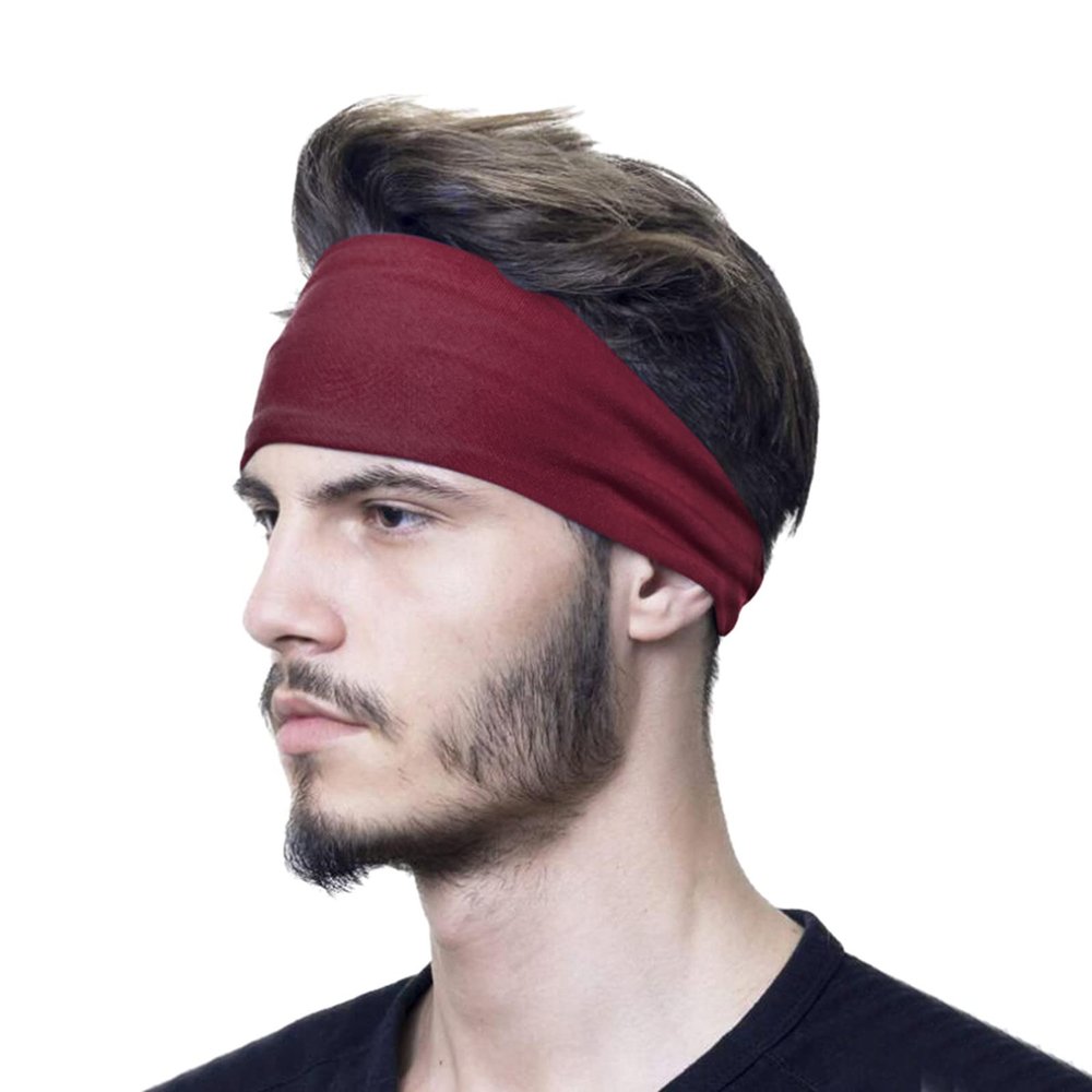 LIXIAO Men and Women Headbands Workout Yoga Headwraps Sport Non Slip Headscarf Hair Bands Sports Elastic Solid Color Hairband