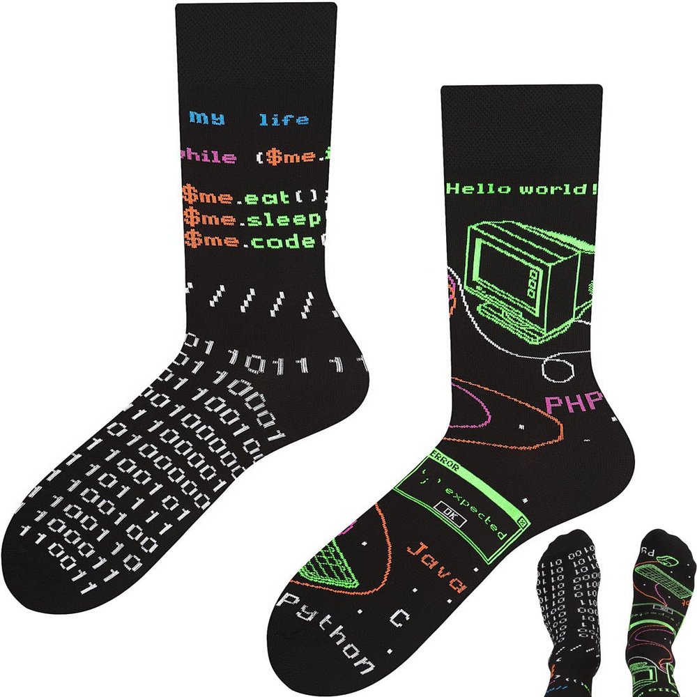 TODO Colours Funny Socks for Men, Women - Cool and Crazy Socks Novelty Gifts - Fancy Designs (Programmer, 35)