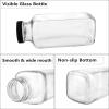 GUANENA 12 Pack Glass Drink Bottles, 12 OZ Vintage Square Water Bottles with Lids, Juice Bottles Beverages Containers for Milk, Kombucha, Smoothies view 3
