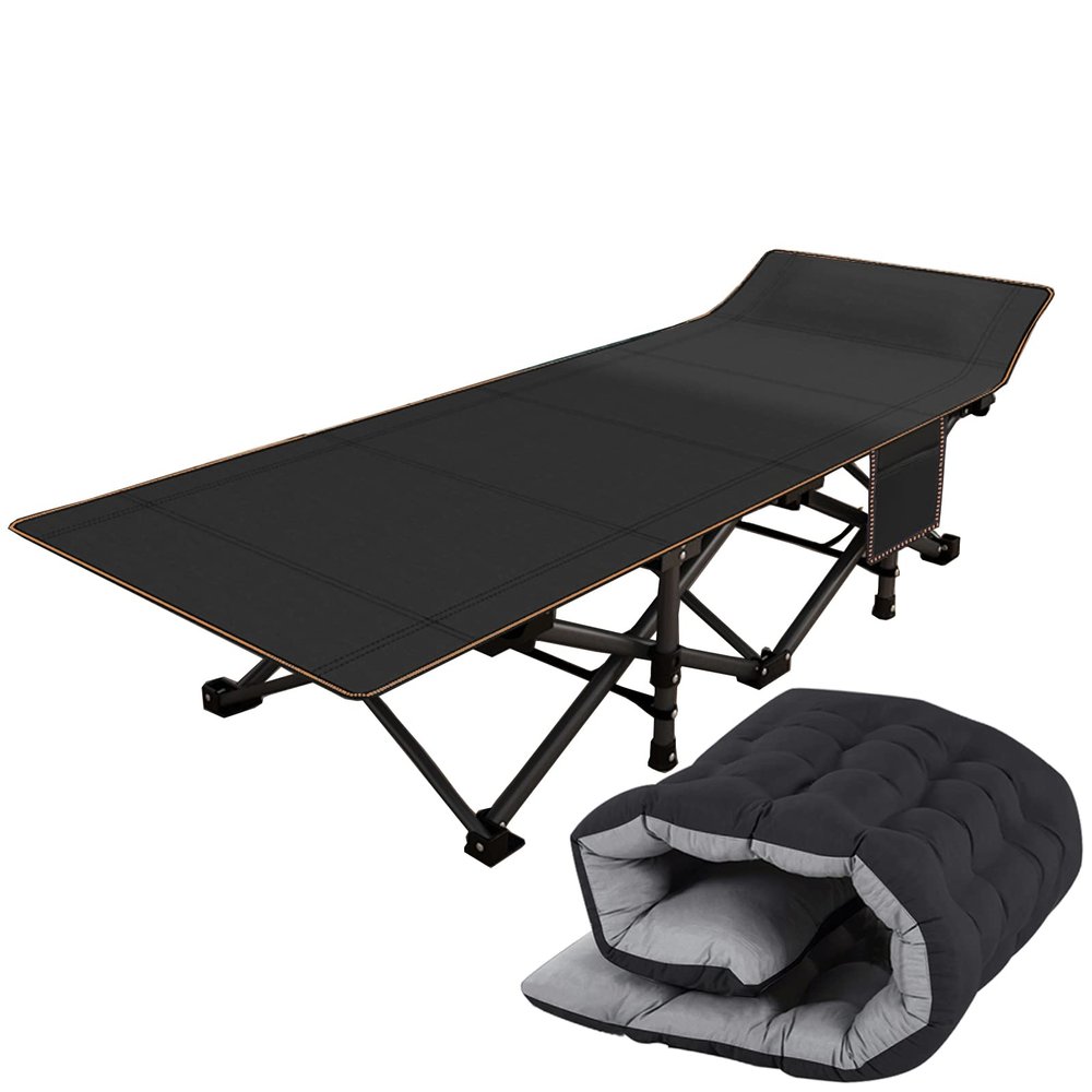 ABORON Camping Cot for Adults, Folding Sleeping Cot with Mattress, 500 lb Capacity Heavy Duty Outdoor Folding Sleeping Bed, Portable Cot Bed for Camping, Indoor Guest Use, Home & Travel