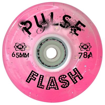 Atom Skates Outdoor Quad Roller Wheels 78A Atom Pulse Flash 65x37 Pink / 1 Pack - 4 Wheels