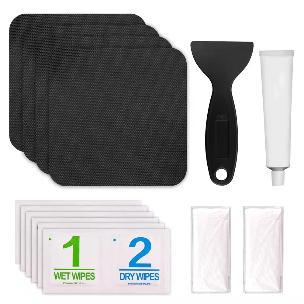 4PCS Trampoline Patch Repair Kit 5 x 5 inch Square On Patches | Repair Holes or tears in a Trampoline Mat