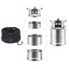 13PCs Camping Cookware Mess Kit Portable Outdoor Cooking Supplies for Backpacking Outdoor Hiking and Picnic Folding Combination Set,Green view 2