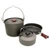 Camping Cookware 20PCS Kit Camping Tableware Set 4 Person Outdoor Cooking Supplies with Bowl Pans Fold Fork for Outdoor Hiking Picnic,Green view 3