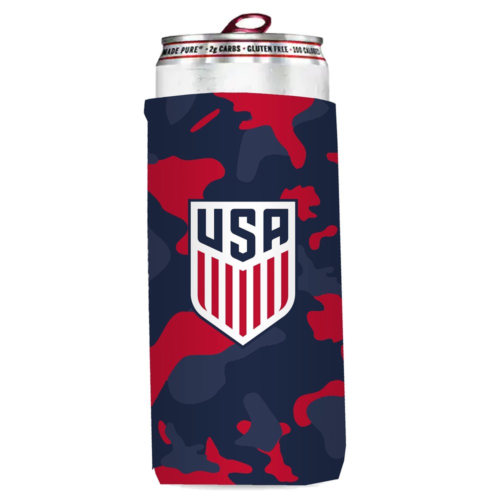 Logo US Soccer Team Camo Slim Can Coozie