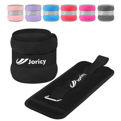 Ankle Weights, Wrist Leg Arm Weights for Women Men with Adjustable Straps, A Pair of 6LBS(3LB Each Weight) Strength Training Weighted for Yoga, Running, Gymnastics, Gym Workout, Black