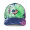 4th of July hat, Embroidered 4th of July Hats for Women, Men, 4th of July Gifts, Tie dye hat, American Flag Heart. view 1