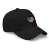 4th of July hat, Embroidered 4th of July Hats for Women, Men, 4th of July Gifts, American Flag Heart hat. Black view 2