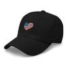 4th of July hat, Embroidered 4th of July Hats for Women, Men, 4th of July Gifts, American Flag Heart hat. Black view 3