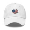 4th of July hat, Embroidered 4th of July Hats for Women, Men, 4th of July Gifts, American Flag Heart hat. White view 1