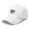 4th of July hat, Embroidered 4th of July Hats for Women, Men, 4th of July Gifts, American Flag Heart hat. White view 3