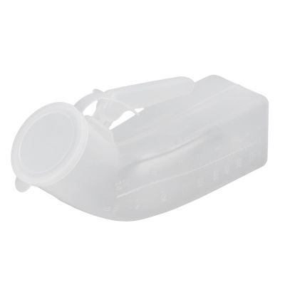 Asixxsix Male Urinal, 1000ml Portable Spill Proof Thick Urine Bottle with Lid and Sturdy Handle Plastic Portable Large Reusable Pee Bottle for Men, Elderly, Patient, Traveling, Camping, Emergency