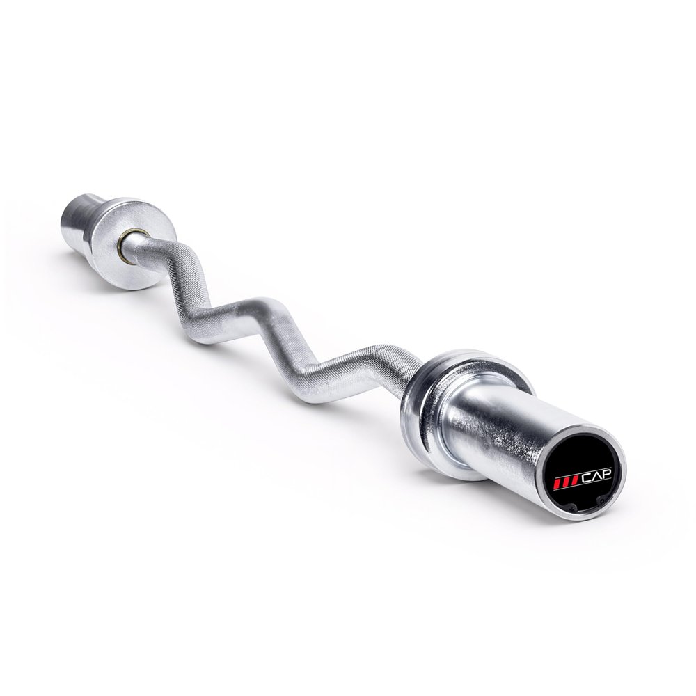 CAP Barbell 47-Inch Olympic Curl Bar - Chrome | Curl Barbell for Bicep and Tricep Workouts, Strength Training, and Weightlifting