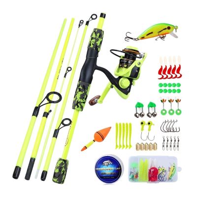 HNHYNSY 1.7m Fishing Rod Reel Combos 5-Piece Portable Spinning Fishing Pole and Reel Combo for Boys,Girls and Adults (Color : D, Size : 170cm Rod-2000reel)