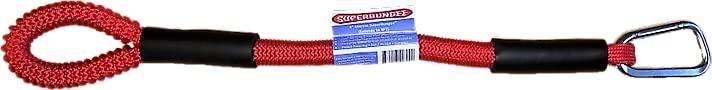 8-Inch Marine SuperBungee Hand Made in The USA with 1 Stainless Steel Hook & 1 Convenient Cleat-Loop Ends (Red) view 1