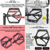 GORIX Bike Flat Pedals Wide CNC 3 Bbearings Carbon Fiber Center Tube Lightweight with Non-Slip Pin Spike Road Mountain MTB Bicycle (GX-FX356) view 4