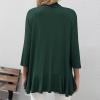 Women's Classic 3/4 Sleeve Short Cardigans Casual Lightweight Draped Soft Kimono Cardigans Summer Bolero Cover Ups Green view 3