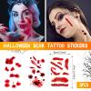 Adult Unisex Vampire Costume Set Reversible Hooded Cape Cloak Vampire Fangs Teeth with Adhesive for Halloween Costume Accessory Party Favors view 2