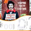 Adult Unisex Vampire Costume Set Reversible Hooded Cape Cloak Vampire Fangs Teeth with Adhesive for Halloween Costume Accessory Party Favors view 3