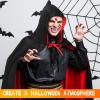 Adult Unisex Vampire Costume Set Reversible Hooded Cape Cloak Vampire Fangs Teeth with Adhesive for Halloween Costume Accessory Party Favors view 4