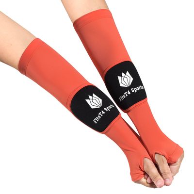 FitsT4 Sports Volleyball Arm Sleeves for Girls Youth Passing Forearm Sleeves w Protection Pads & Thumbhole UPF 50 Non-Slip Gloves