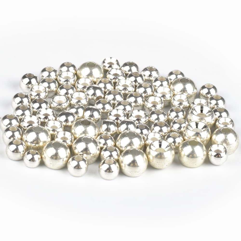 MUUNN 1000pcs Tungsten Cyclops Beads Assortment 10 Sizes 1.5/2/2.3/2.5/2.8/3/3.3/3.5/3.8/4mm Cyclops Tungsten Beads for Fly Tying and Nymph Fishing, Sink Deeper and Faster, Silver