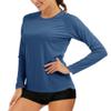 MAGCOMSEN Sun Protection Shirts Rashguard Women Running Shirts Women Quick Dry Long Sleeve Summer Tops T Shirts for Women Blue Grey view 1