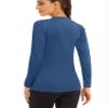 MAGCOMSEN Sun Protection Shirts Rashguard Women Running Shirts Women Quick Dry Long Sleeve Summer Tops T Shirts for Women Blue Grey view 2