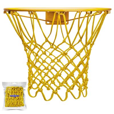 XXXYYY Yellow Basketball Net Outdoor Heavy Duty, 2022 Newest Professional On-Court Quality [6.88Ounce], Fits Outdoor Standard Size Hoop, All Weather Anti Whip-12 Loops