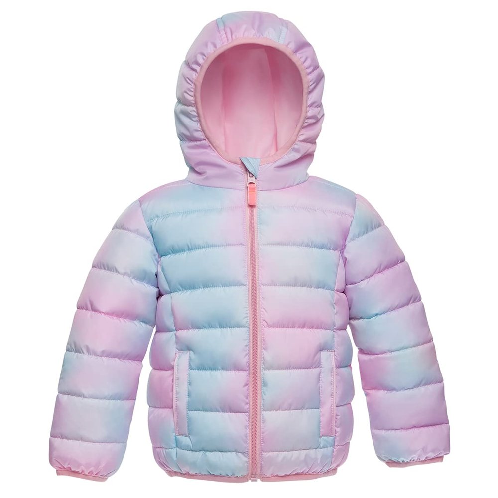 Rokka&Rolla Baby Puffer Jacket Girls Lightweight Winter Coat for Newborn Toddler Kids (18-24M, 2T-4T)