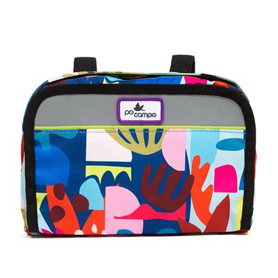 Po Campo Kids Bicycle Bag,Speedy Front Frame Bike Handlebar Bag Fabric Bike Basket Waterproof Front Mount Bike Bag for Boys Girls Bike or Scooter Handle Bars Converts to Crossbody Bag (Aquatic)