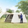 6-10 Person Family Tents Camping Tent with Mat,2 Foyer Poles,2 Layer Waterproof Large Tent with Carry Bag,Outdoor Beach Tent for Adult Kids (Color : Beige) view 1