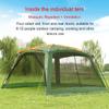 6-10 Person Family Tents Camping Tent with Mat,2 Foyer Poles,2 Layer Waterproof Large Tent with Carry Bag,Outdoor Beach Tent for Adult Kids (Color : Beige) view 2