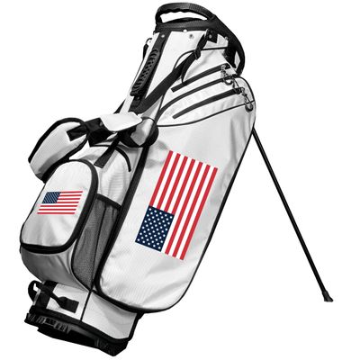 Team Golf USA Flag Birdie Golf Stand Bag, Lightweight, 14-Way Club Divider, Spring Action Stand, Insulated Cooler Pocket, Velcro Glove and Umbrella Holder & Padded Handles