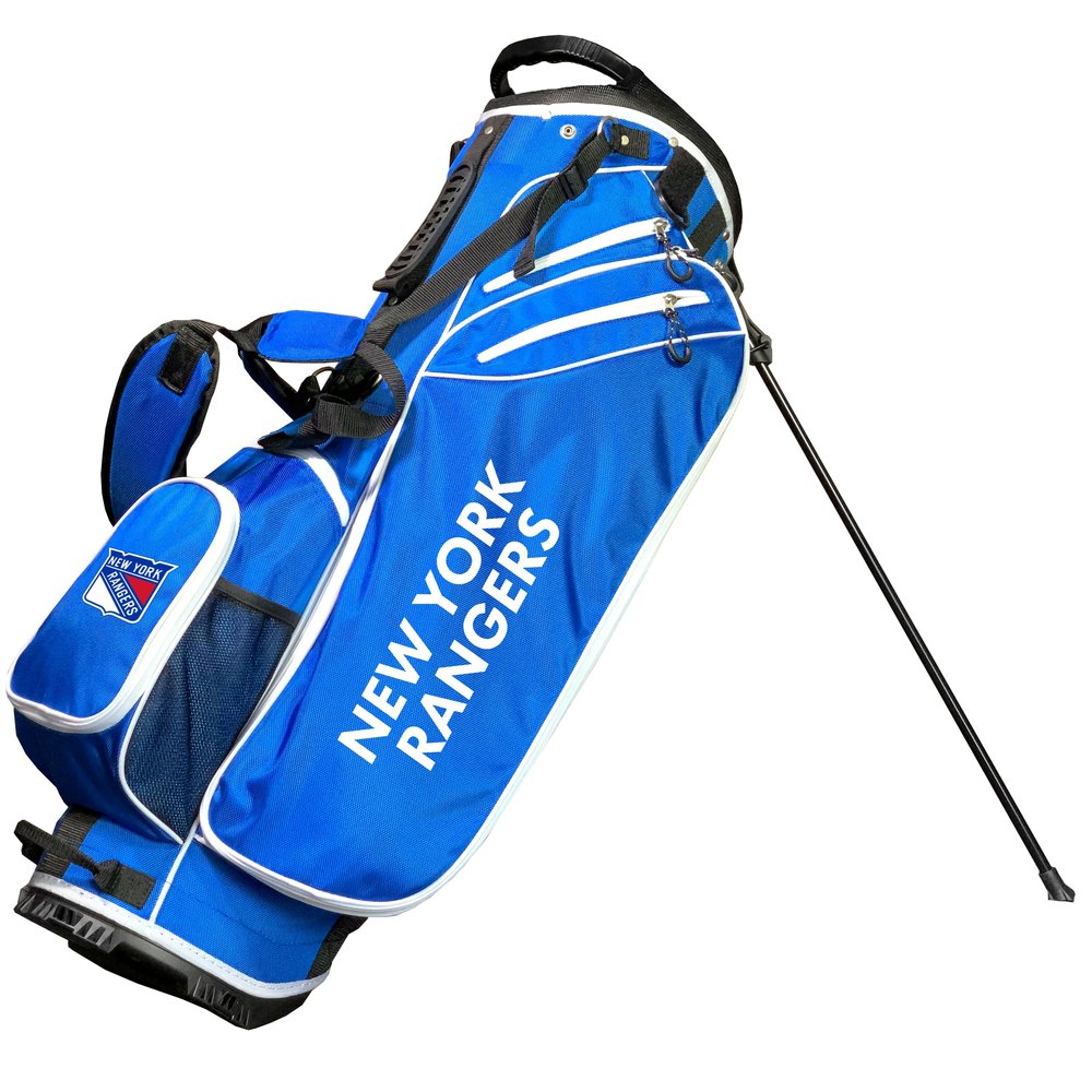 Team Golf NHL New York Rangers Birdie Golf Stand Bag, Lightweight, 14-Way Club Divider, Spring Action Stand, Insulated Cooler Pocket, Velcro Glove and Umbrella Holder & Padded Handles