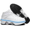 Pairobin 2-in-1 Roller Skates Shoes with Retractable 4 Wheels & Pop-Out Deformation Sneakers Outdoor Sports Skating Shoes for Girls Boys, High-top White, 6.5 view 1