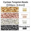 MUUNN 200pcs/lot Fly Tying Tungsten Beads,Cyclops Tungsten Nymph Head Ball for Fly Tying Materials 6.4mm,Combination 4 Colors view 2