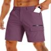 MAGCOMSEN Fishing Shorts for Men Quick Dry Cargo Shorts Work Summer Shorts Outdoor Hiking Shorts Purple Red,34 view 1
