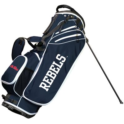 Team Golf NCAA Mississippi Birdie Stand Golf Bag, Lightweight, 14-Way Club Divider, Spring Action Stand, Insulated Cooler Pocket, Velcro Glove and Umbrella Holder & Padded Handles