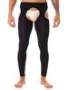 Loloda Men's Ice Silk Hollow Out Stretchy See Through Long Pants Slim Leggings Tights Black One Size view 1