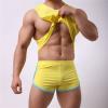 Men's Round Neck Slim Vest Body Chest Tight Tank Top Undershirt Sport Supporter Workout Slimming Muscle Undershirt (Yellow,XX-Large) view 2