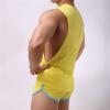 Men's Round Neck Slim Vest Body Chest Tight Tank Top Undershirt Sport Supporter Workout Slimming Muscle Undershirt (Yellow,XX-Large) view 4