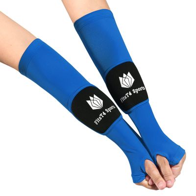 FitsT4 Sports Volleyball Arm Sleeves for Girls Youth Passing Forearm Sleeves w Protection Pads & Thumbhole UPF 50 Non-Slip Gloves