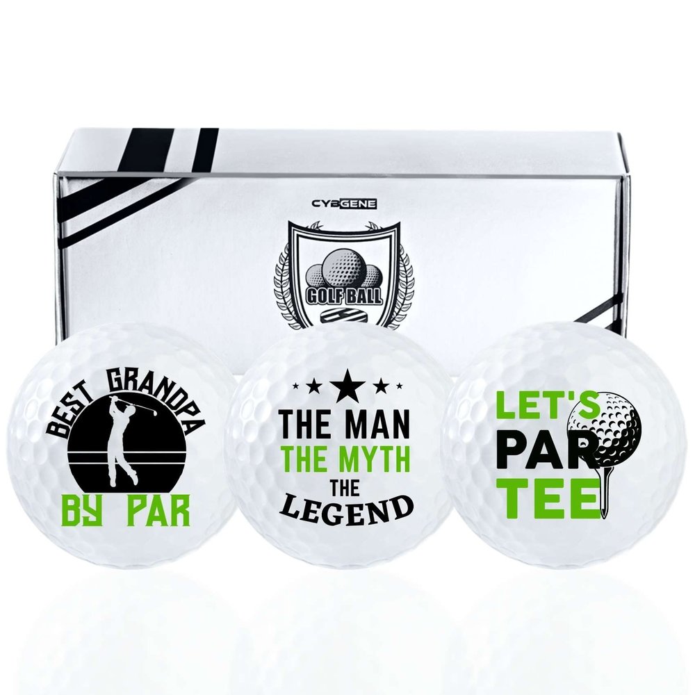 CybGene Funny Grandpa Gifts Golf Balls Set for Men or Him, Perfect for Grandpa, Coworkers, Boss, Golfers, Golf Lovers for Birthday & Father's Day - White