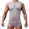 Men's Round Neck Slim Vest Body Chest Tight Tank Top Undershirt Sport Supporter Workout Slimming Muscle Undershirt (Grey,X-Large) view 1
