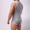 Men's Round Neck Slim Vest Body Chest Tight Tank Top Undershirt Sport Supporter Workout Slimming Muscle Undershirt (Grey,X-Large) view 3