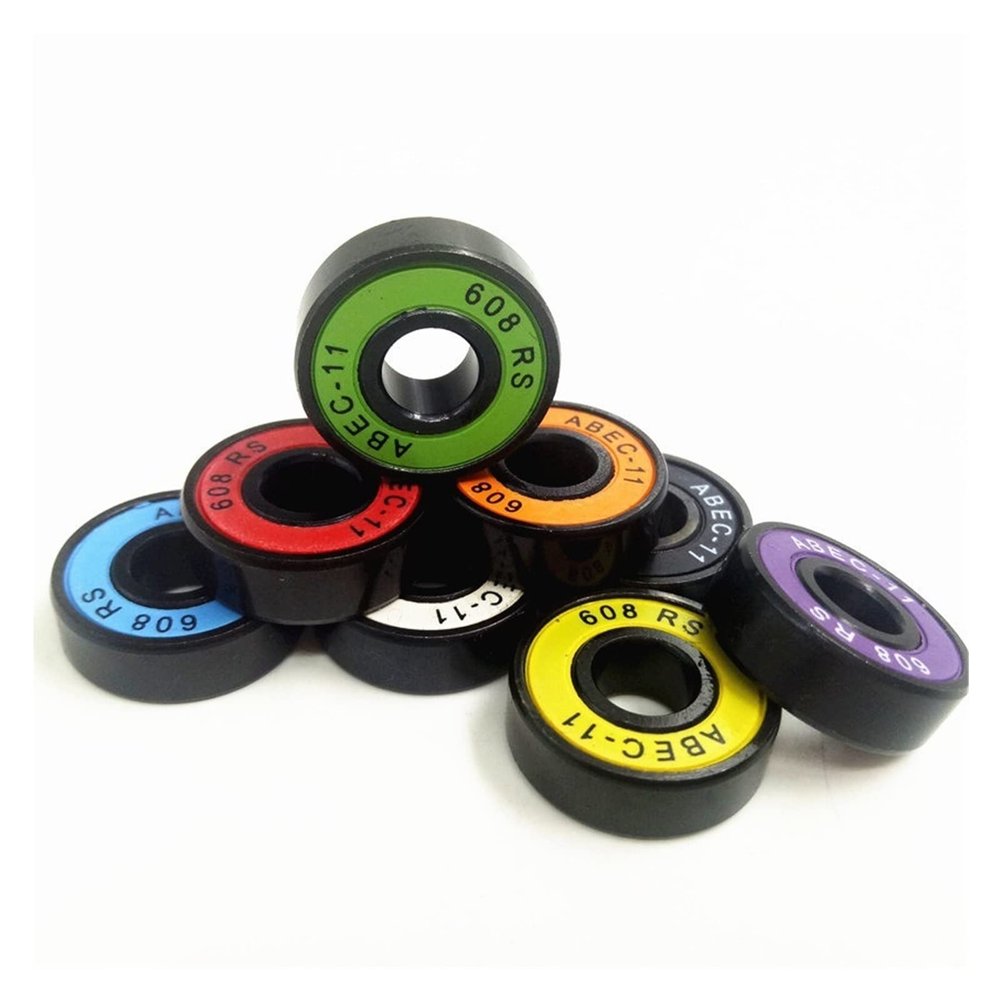 SUOFEILAIMU 8pcs Skateboard Bearing 608-2rs Double Rocker Bearings 608 Bearing Scooter Wheel Longboard Downhill Bearings (Color : 8pc Abec-11 608)