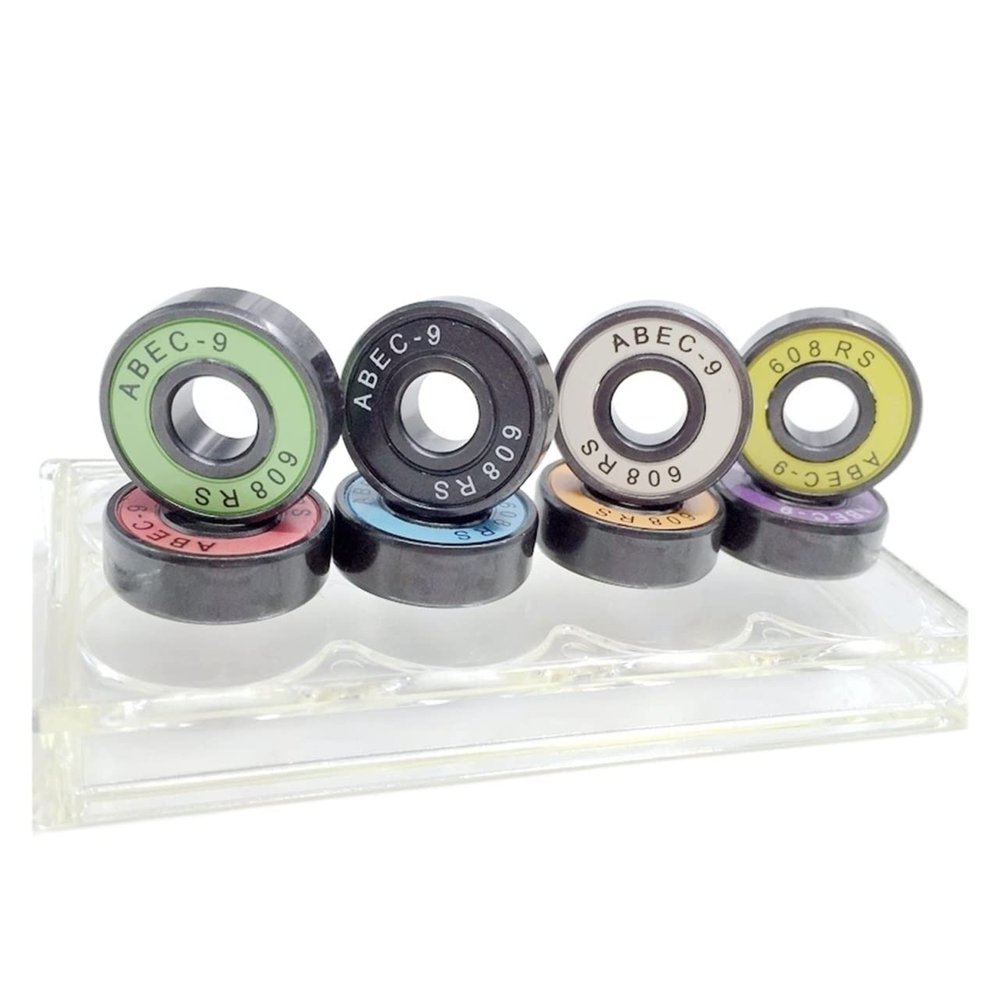 SUOFEILAIMU 8pcs Skateboard Bearing 608-2rs Double Rocker Bearings 608 Bearing Scooter Wheel Longboard Downhill Bearings (Color : 8pc ABEC-9 608)