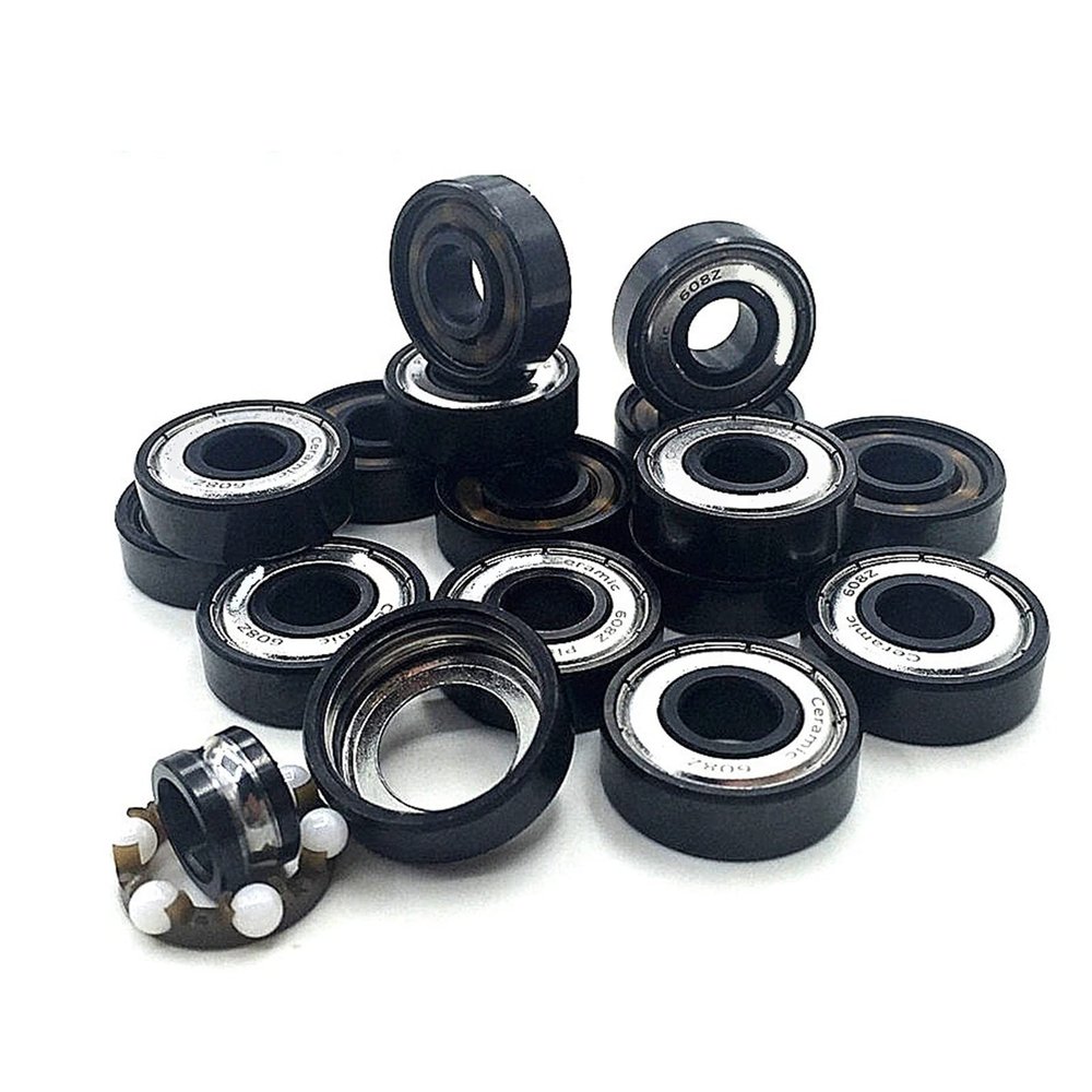 SUOFEILAIMU 608 Ceramic 6 Ball Bearing for Professional Speed Skating Inline Skates Roller Bearing 608 Abec11 Skateboard Longboard Scooter (Color : 16pcs zro2 Ball 608z)